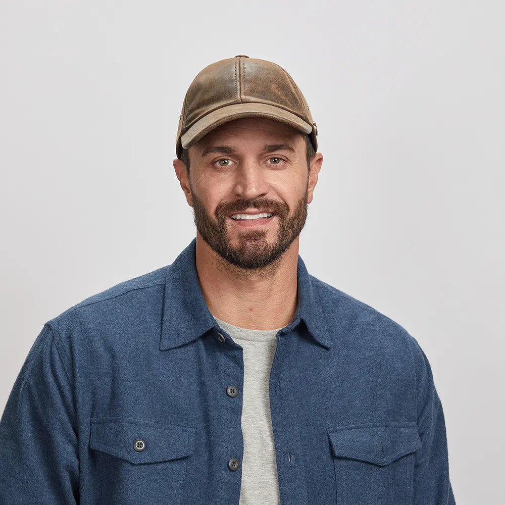 American Hat Makers Men s Sidecar Leather Cap