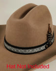 Skylark black leather hat band