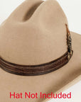 skylark cocoa leather hat band