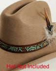 skylark green leather hat band
