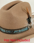 skylark teal leather hat band