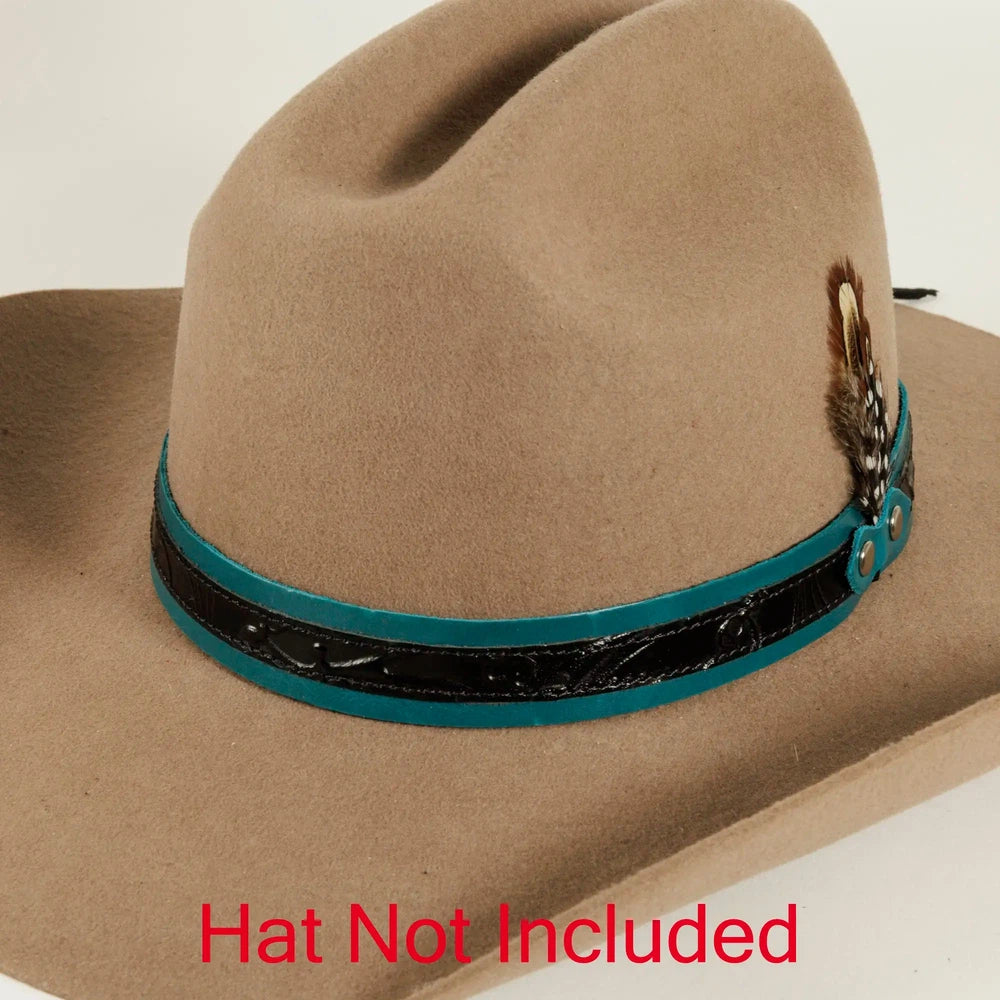 skylark turquoise leather hat band