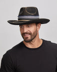 Small Town | Mens Black Wide Brim Felt Fedora Hat