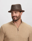 Soho | Mens Trilby Leather Fedora Hat