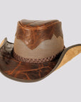 Stampede | Mens Cowhide Leather Cowboy Hat with Mesh Sides