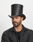Stovepiper | Mens Leather Stovepipe Top Hat