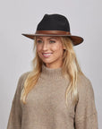 Summit | Womens Felt Leather Fedora Hat