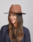 Summit | Womens Felt Leather Fedora Hat