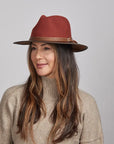 Summit | Womens Felt Leather Fedora Hat