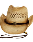 Sundance Natural Straw Cowboy Hat Front View
