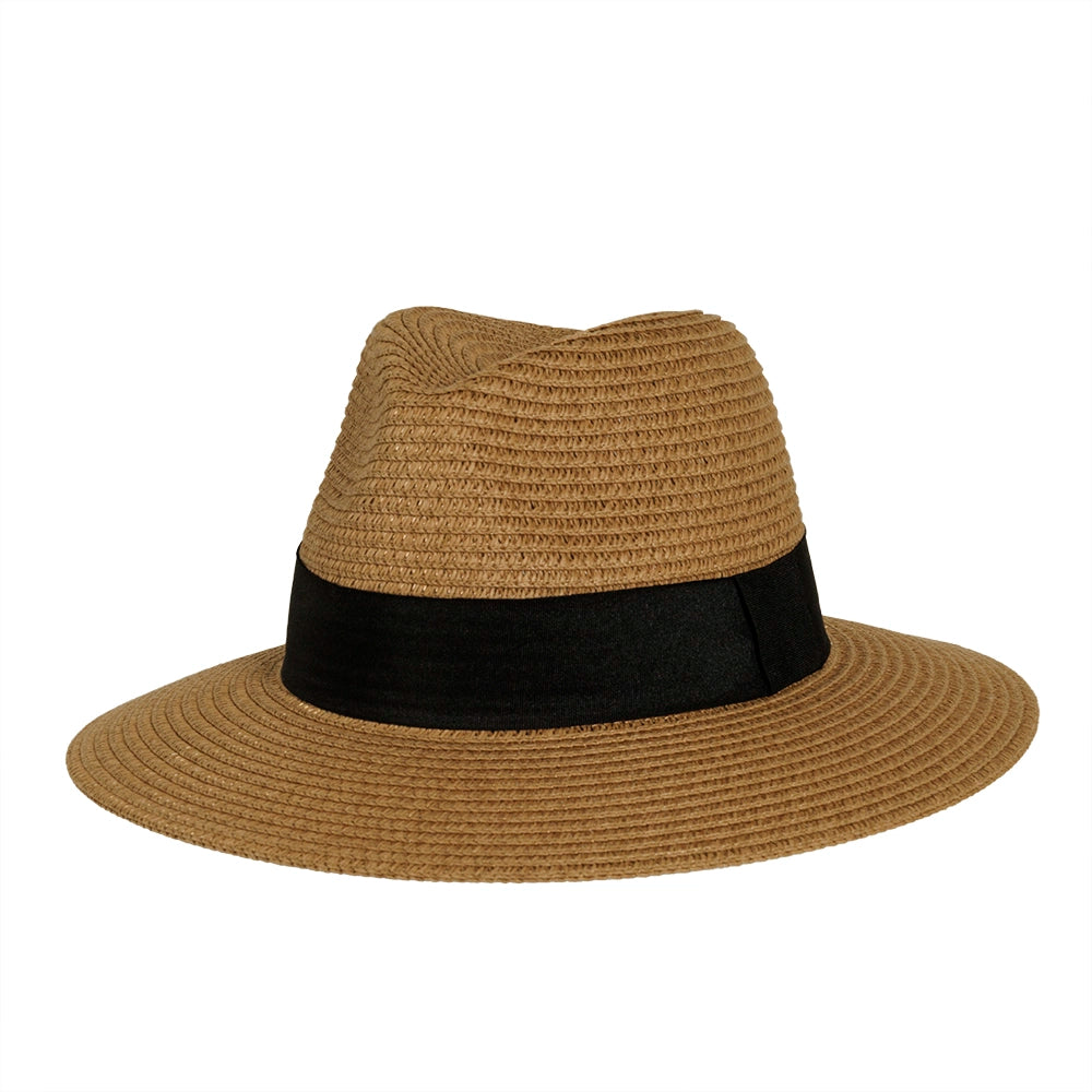 A angle view of a Sunday Beige Straw Sun Hat