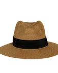 A front view of a Sunday Beige Straw Sun Hat