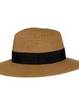 A side view of a Sunday Beige Straw Sun Hat
