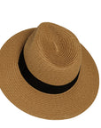A top view of a Sunday Beige Straw Sun Hat