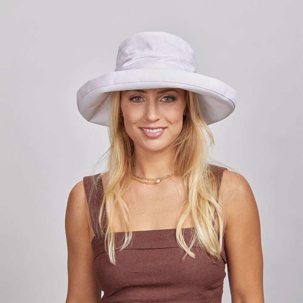 Sunny Womens Wide Brim Cotton Sun Hat American Hat Makers