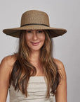 Trevi | Womens Wide Brim Straw Sun Hat