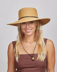 Trevi | Womens Wide Brim Straw Sun Hat