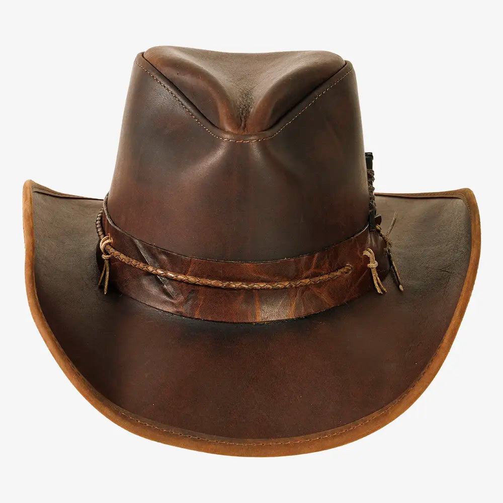 Trouble | Mens Chestnut Genuine Leather Western Cowboy Hat