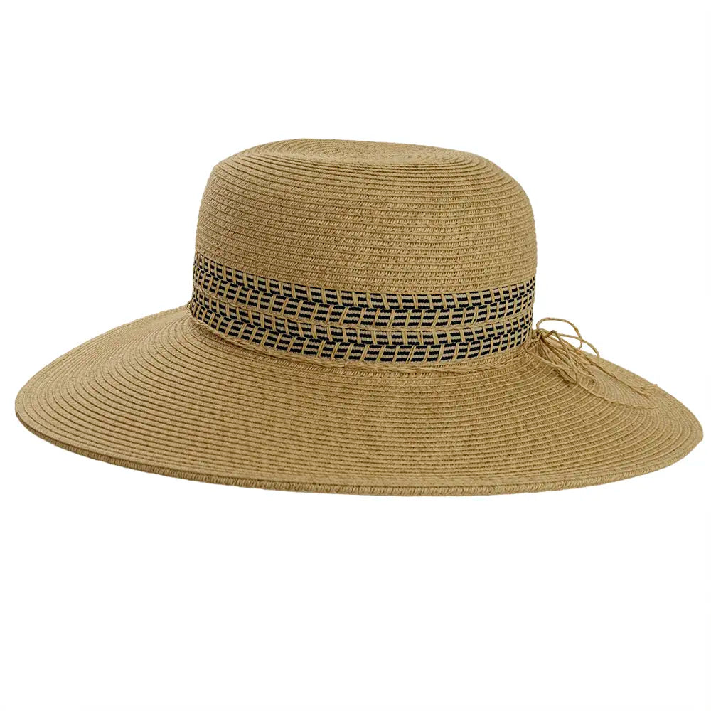 Victoria Womens Natural Sun Straw Hat Side View