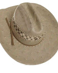 Waco Mens Straw Cowboy Hat Top Angled View