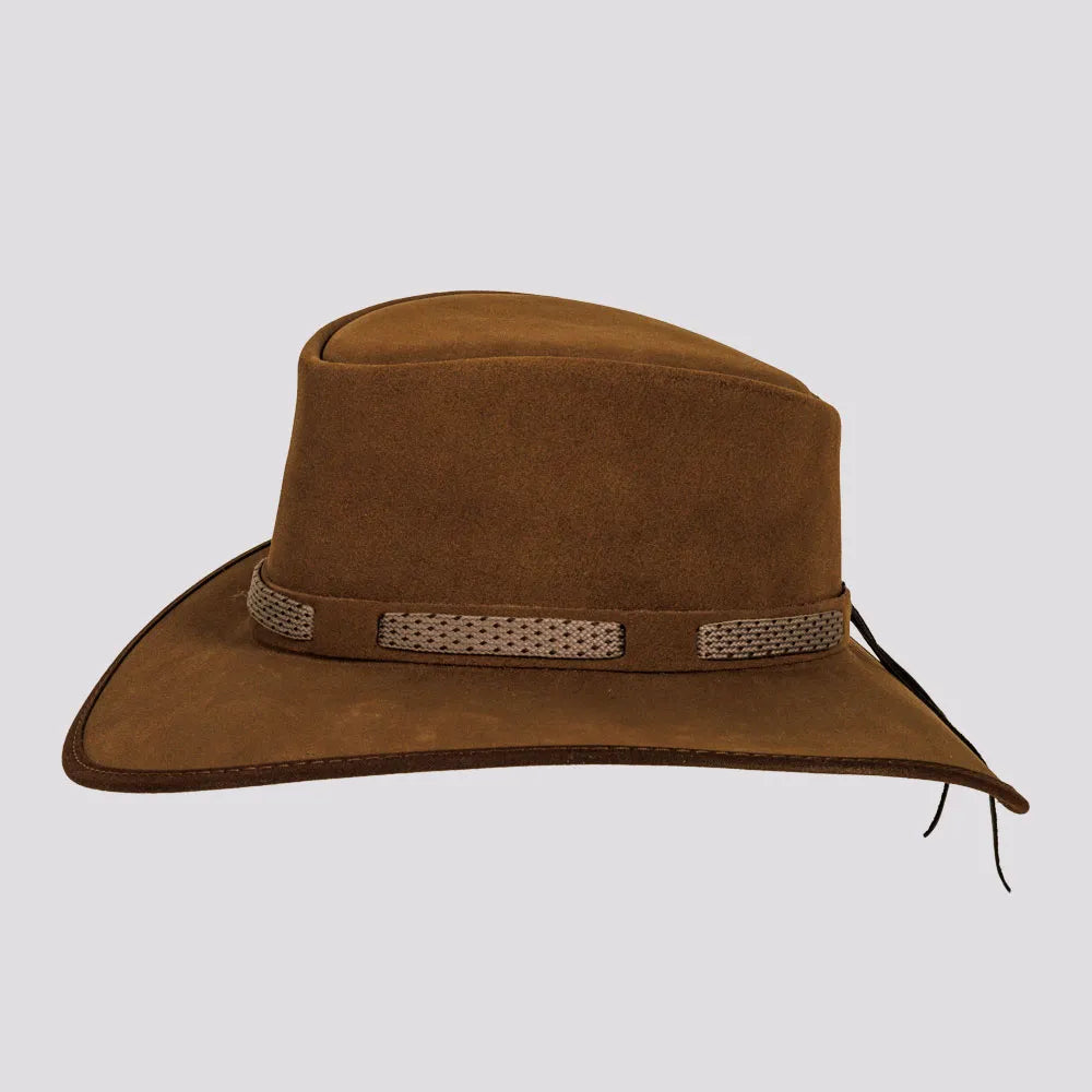 Zephyr Mens Genuine Suede Leather Outback Hat American Hat Makers