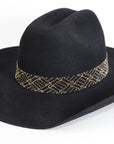 Amadeus black and gold Beaded Hat Band Angled View