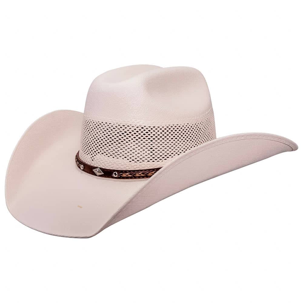 Austin Cream Straw Cowboy Hat by American Hat Makers angled left view