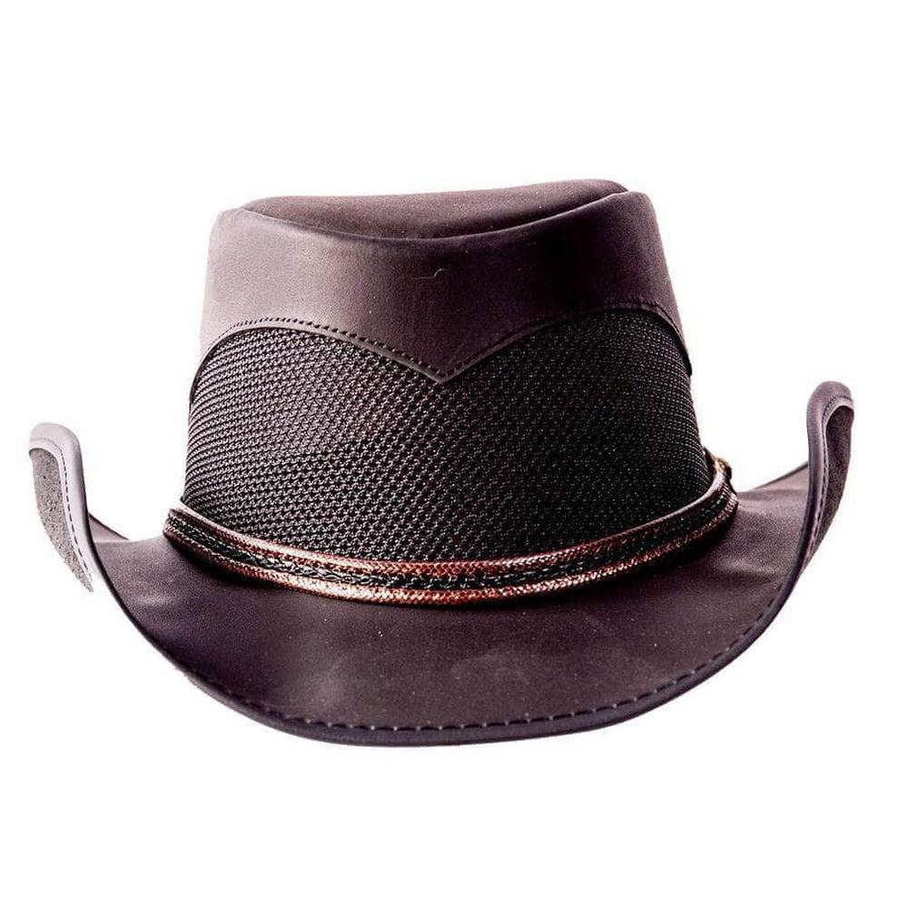 Durango Black Leather Mesh Cowboy Hat by American Hat Makers front view