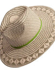 Eppie | Womens Natural & Green Two Tone Toyo Straw Sun Hat
