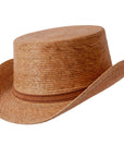 Everglades Straw Palm Top Hat by American Hat Makers angled right view