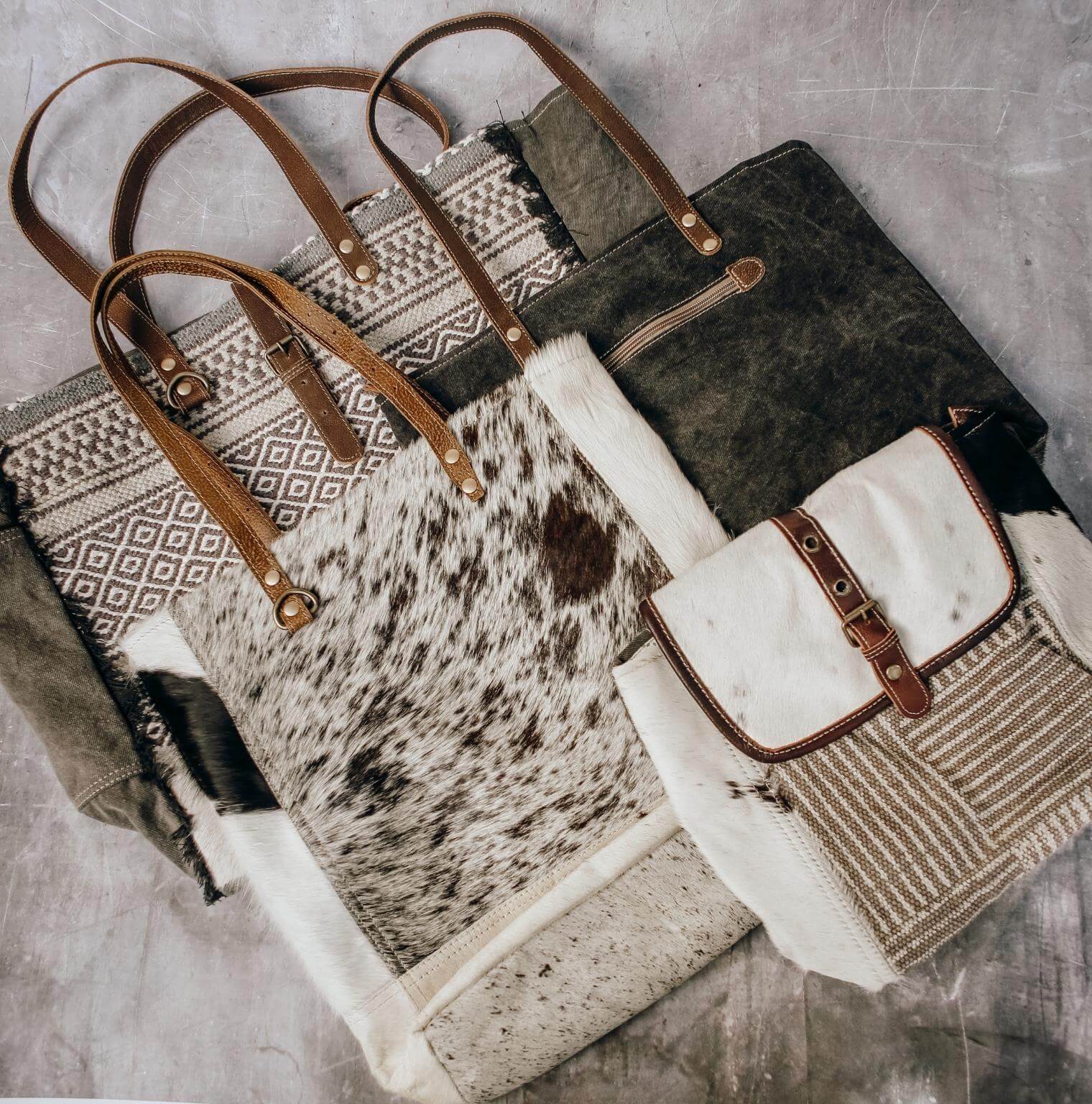 Different styles of bags