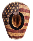 Liberty natural straw cowboy hat by American Hat Makers bottom view