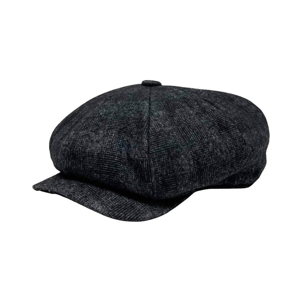 Argo Charcoal 8 Quarter Flat Cap by American Hat Makers angled view