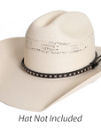 Pickett Black Cowboy Hat Band on a Cream Colored Hat