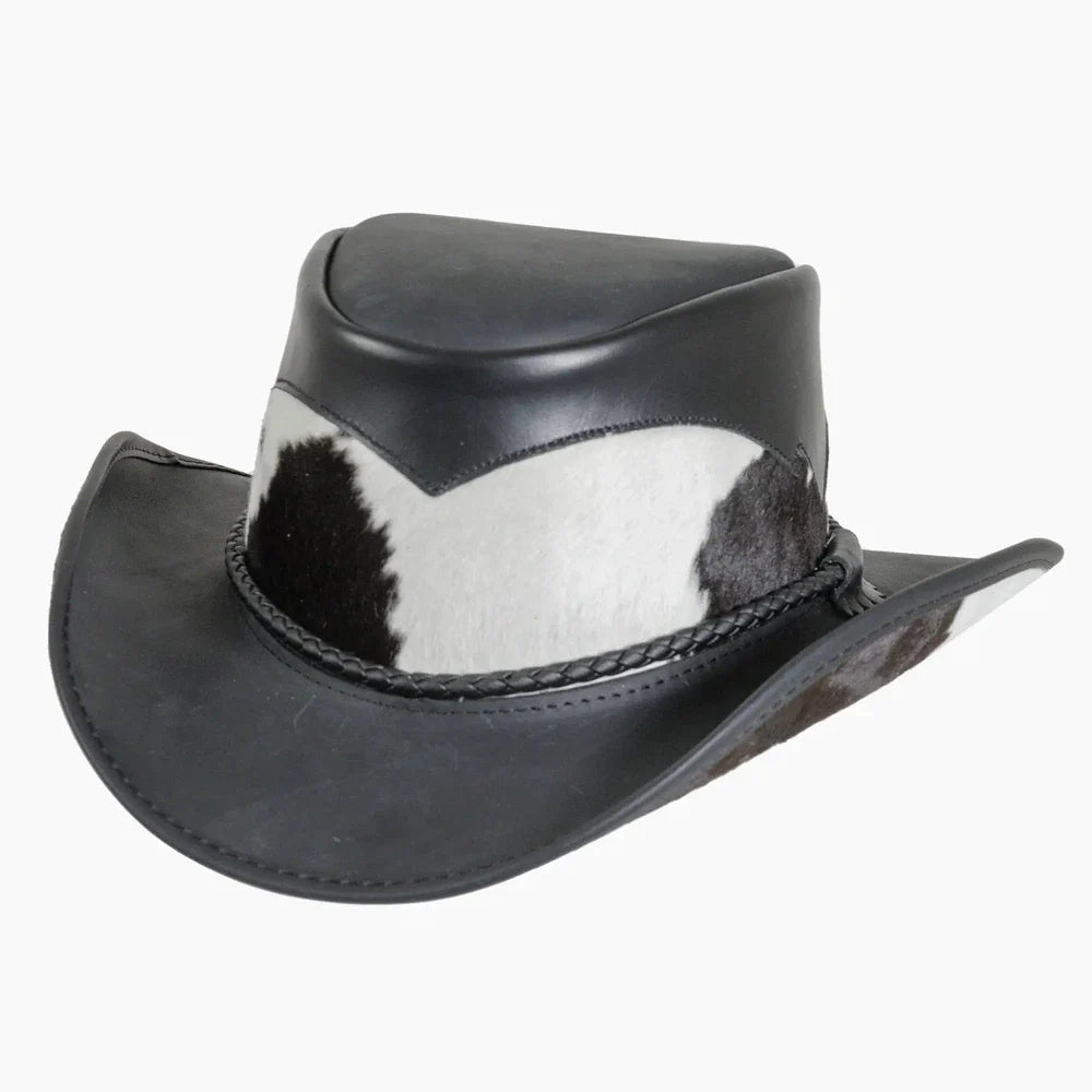 Cowgirl Hat In White and Black Cow Pattern Hat Black & White Felt Hat - Etsy main image 4
