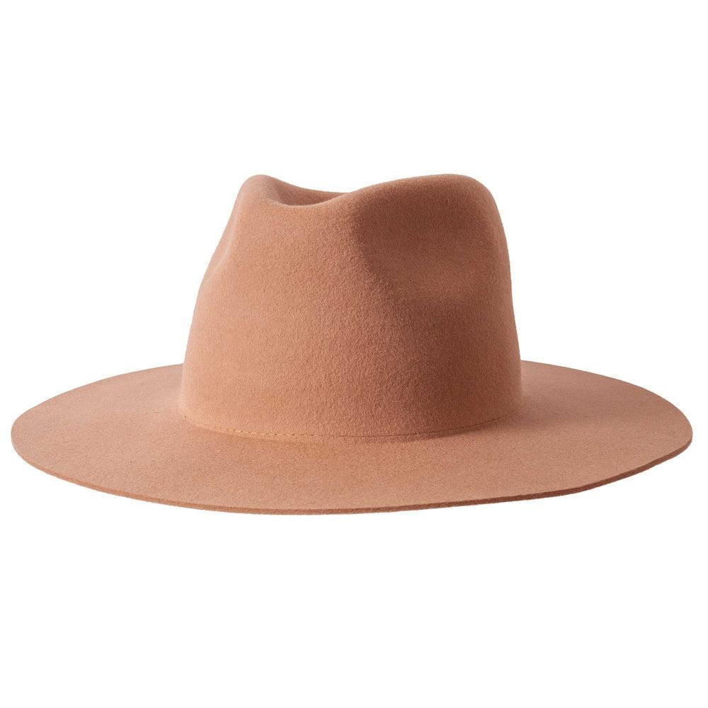 Tan Rancher Felt Fedora Hat by American hat Makers angled view