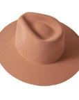 Tan Rancher Felt Fedora Hat by American hat Makers back view