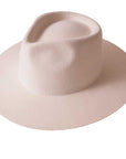white felt fedora by american hat makers angled right view