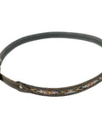 Brown Stitch Leather Cowboy Hat Band Side View