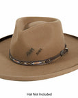 Brown Stitch Leather Cowboy Hat Band on a brown felt hat