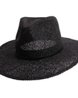 Titus black straw sun hat by American Hat Makers angled view