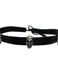 3 Skull Black Leather Hat Band by American Hat Makers