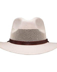 A front view of Milan Cream Straw Fedora Hat