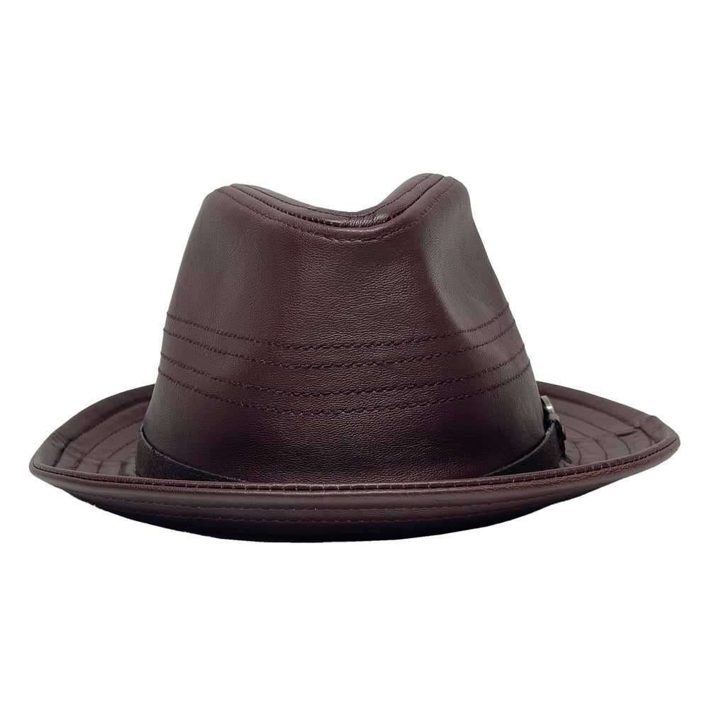 A front view of balboa brown hat