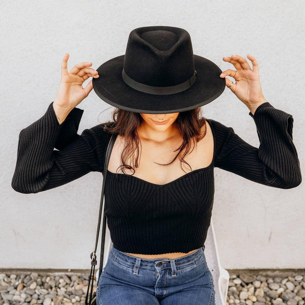 Bondi  Womens Wide Brim Felt Fedora Hat – American Hat Makers