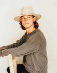 Bondi Oatmeal Wide Brim Felt Fedora Hat by American Hat Makers