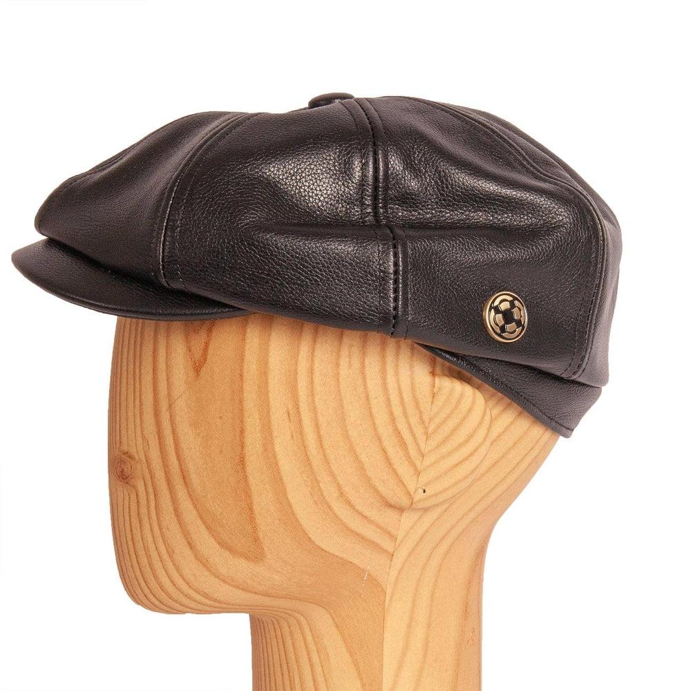 Bourbon St Leather Black Cap by American Hat Makers