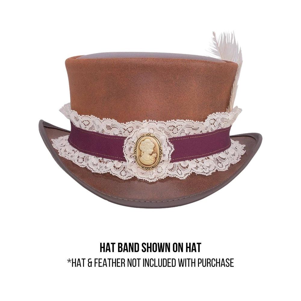 Burlesque Fabric Burgundy Hat Band by American Hat Makers