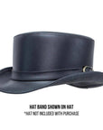 Carriage Black Leather Band with buckle by American Hat Makers