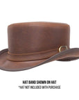 Carriage Brown Leather Band with buckle by American Hat Makers